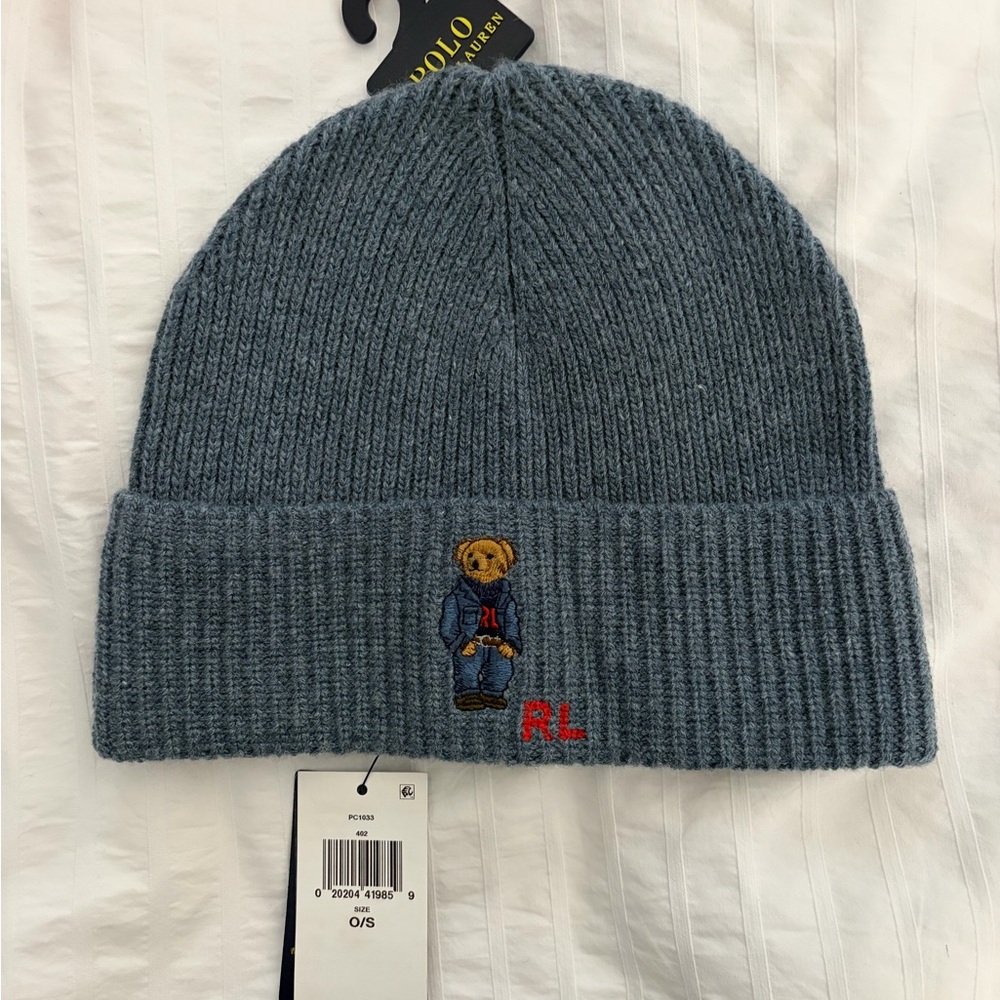 Polo ralph lauren bear beanie nwt